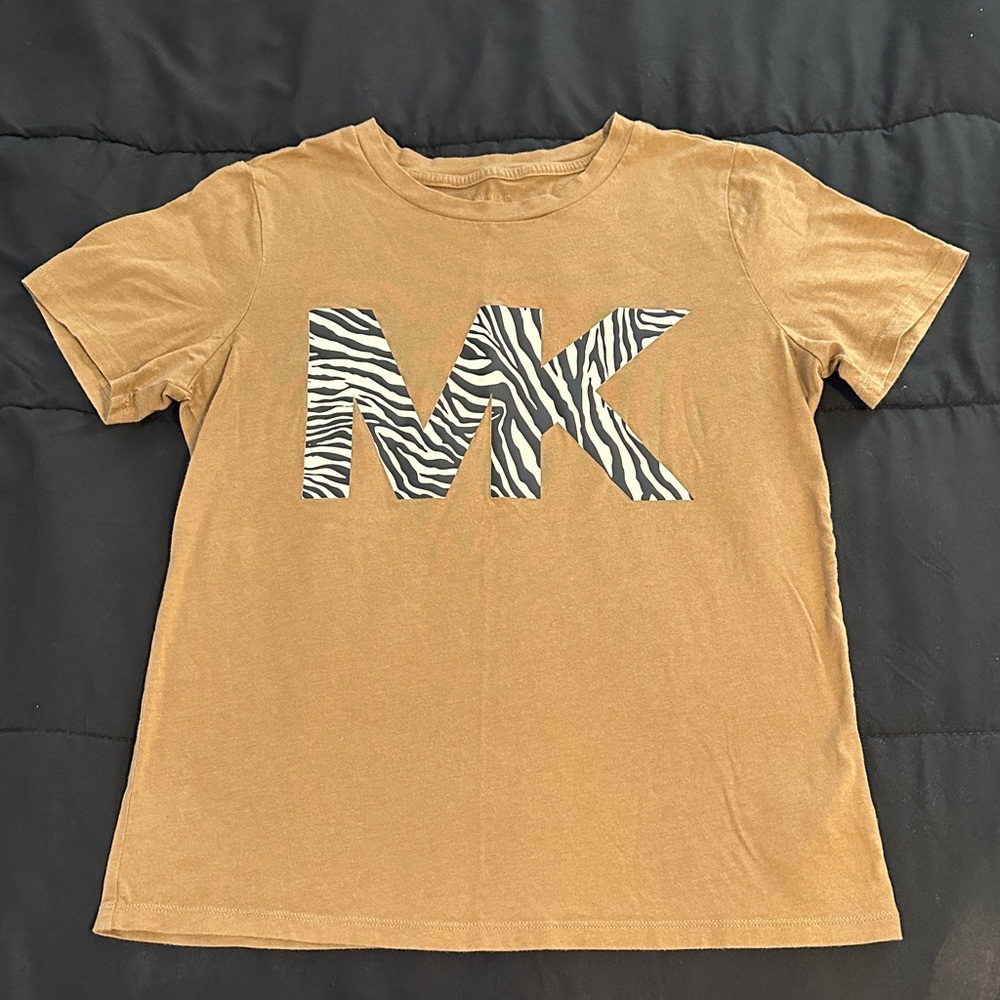 Michael Kors Kids Tan Tee with Zebra Logo